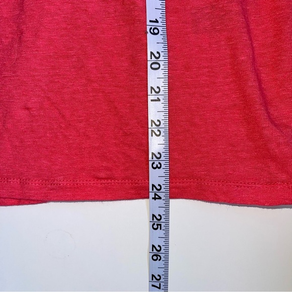 Chico’s 100% Linen Hot Pink Collared Split Neck Cap Sleeve Top 3 Xlarge Women’s - Picture 7 of 10
